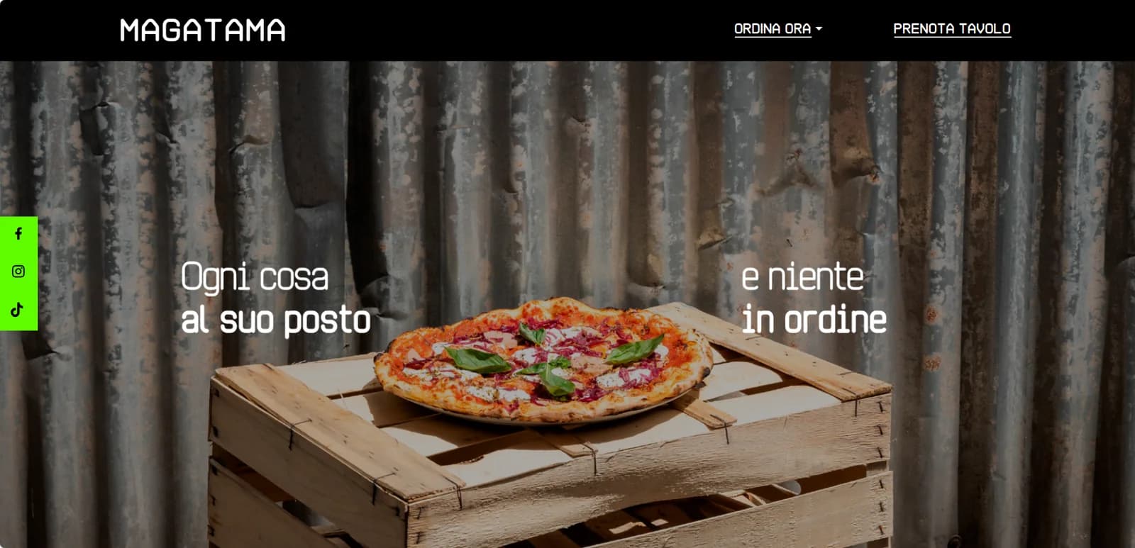 Homepage del sito Magatama su desktop